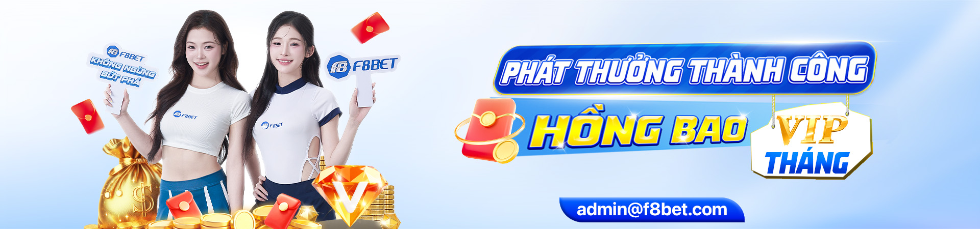 f8bet banner phát thưởng hồng bao tháng vip